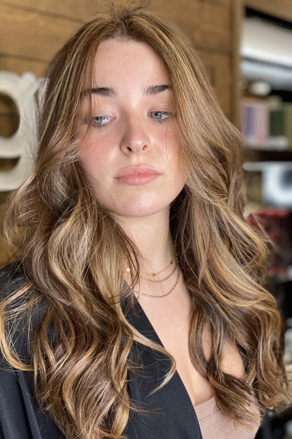 Long bronde balayage at Ergys Studio